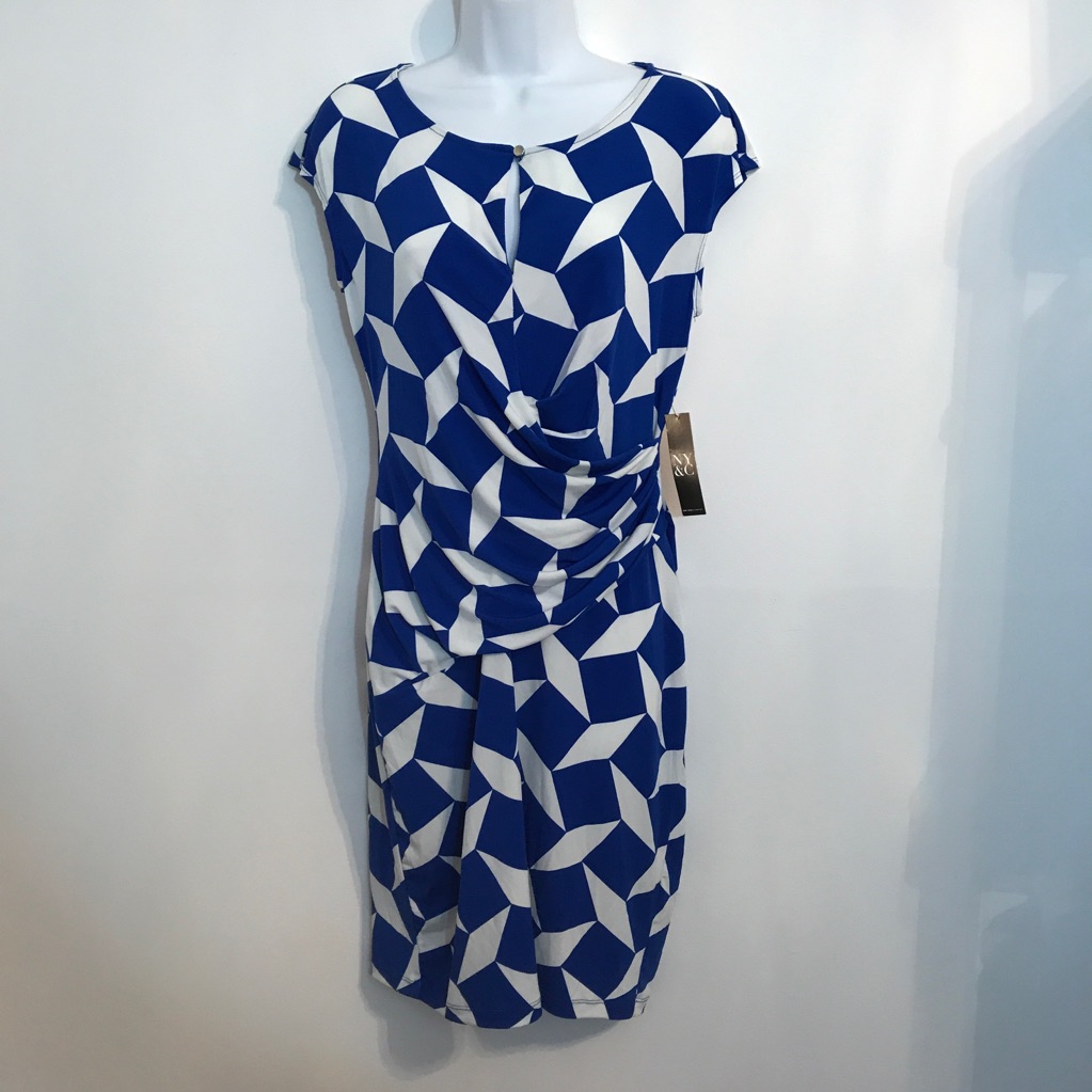 Blue Squares Dress By Ny & Co. Is Nwt. Size Small